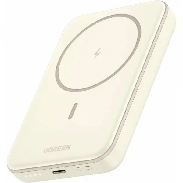 Ugreen Baterie Externa Wireless UGREEN PB561, 10000mAh, 20W, PD + FQI, 1 x QI - 1 x USB-C, Bej
