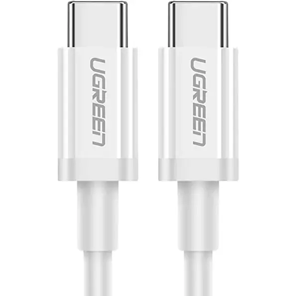 Ugreen CABLU alimentare si date Ugreen, US264, Fast Charging Data Cable pt. smartphone, USB Type-C la USB Type-C 60W/3A, nickel plating, PVC, 1.5m, alb