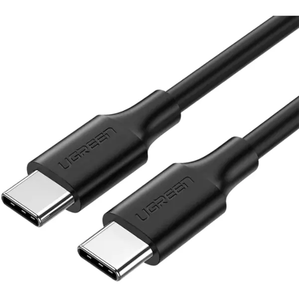 Ugreen CABLU alimentare si date Ugreen, US286, Fast Charging Data Cable pt. smartphone, USB Type-C la USB Type-C 60W/3A, nickel plating, PVC, 0.5m, negru