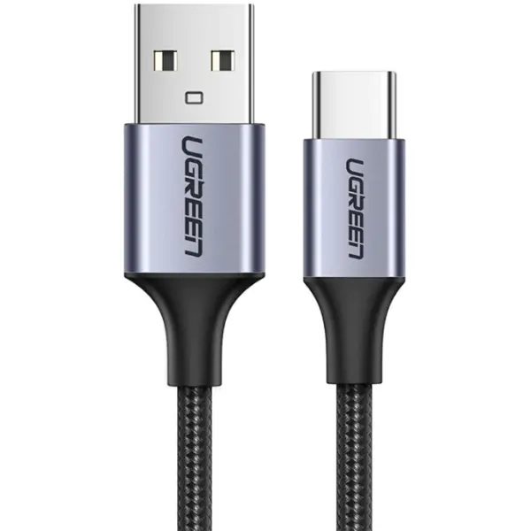 Ugreen CABLU alimentare si date Ugreen, US288, Fast Charging Data Cable pt. smartphone, USB la USB Type-C 3A, nickel plating, braided, 3m, gri