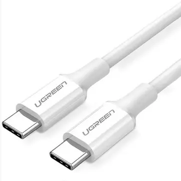 Ugreen CABLU alimentare si date Ugreen, US300, Fast Charging Data Cable pt. smartphone,USB Type-C la Type-C, ABS, 5A, 2m, alb