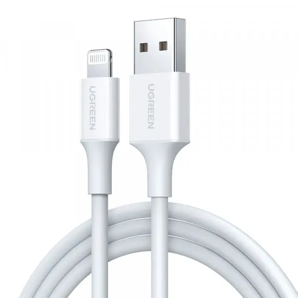 Ugreen Cablu Date si Incarcare USB-A - Lightning UGREEN US155 (20728), 18W, 1m, Alb