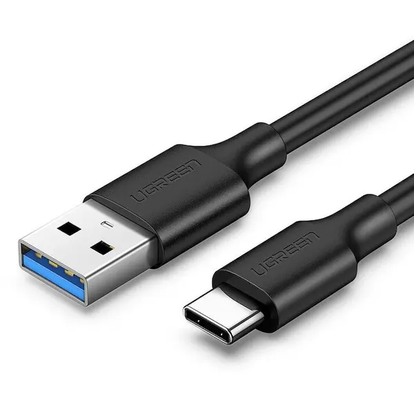 Ugreen Cablu pentru incarcare si transfer de date UGREEN US184, USB la USB-C, 3A, 5Gbps, 1m, Negru