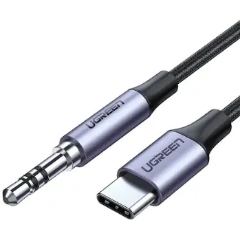 Ugreen CABLU Ugreen, AV143, USB Type-C(T) to Jack 3.5mm(T),nu are chip DAC, lungime 1m, gri