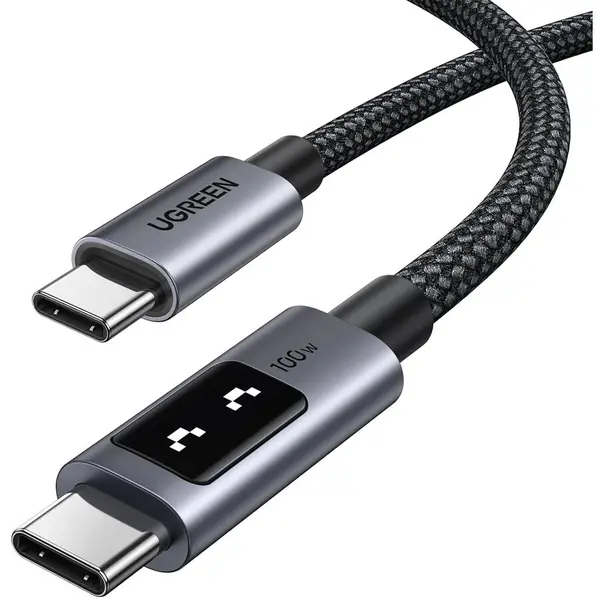 Ugreen Cablu Ugreen Uno USB-C la USB-C 100W, Super Fast Power Delivery, Led Display, 1m, Negru
