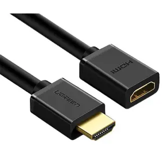 Ugreen CABLU video Ugreen, HD107 adaptor HDMI (T) la HDMI (M), rezolutie maxima 4K UHD (3840 x 2160) la 60 Hz, conectori auriti, 1m, negru