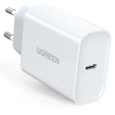 Ugreen Incarcator retea Ugreen, CD127 Quick Charge 30W, 1 x USB Type-C 5V/3A, alb