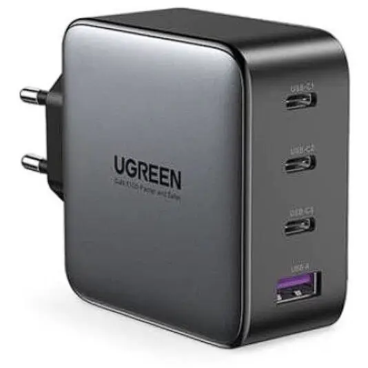 Ugreen Incarcator retea Ugreen, CD226 Quick Charge 4, 100W GaN, 3 x USB Type-C 5V/3A, 1 x USB, negru