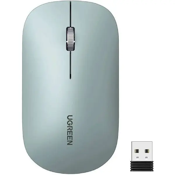 Ugreen MOUSE Ugreen, MU001, wireless 2.4GHz, pt. PC sau NB, Optic, Butoane-scroll 3-1, 4000 dpi, Verde 90374 - 6957303893744