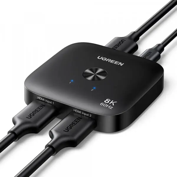 Ugreen Switch Video HDMI UGREEN 65877, USB-C, 5V/1A, 2 X HDMI IN, 1 X HDMI OUT, Negru