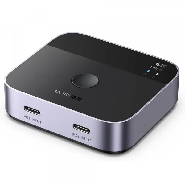Ugreen Switch Video USB-C UGREEN AW502 (55451), Rezolutie maxima 4K la 60Hz, Gri