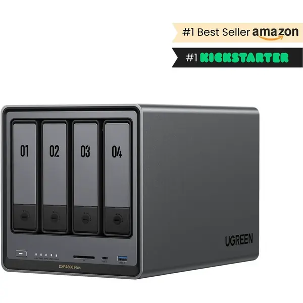 Ugreen UGREEN Network Attached Storage DXP4800 Plus cu procesor Intel X86 Gold 5 6 Cores, 4-Bay, 8GB DDR5, HDMI 4K (Diskless), Gri