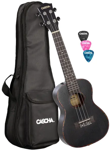 Ukulele concert Cascha - HH 2300 Premium Mahogany, negru