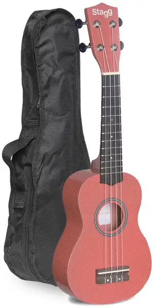 Ukulele soprano Stagg - US-LIPS, cu husă, roșu