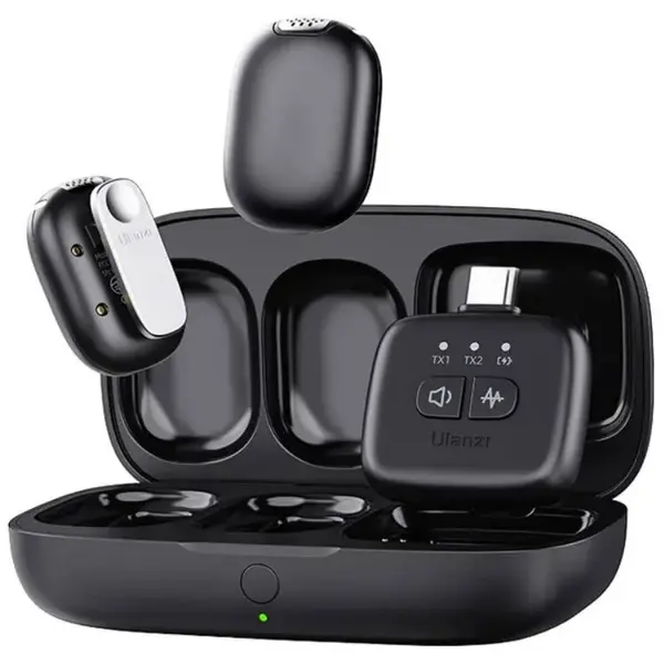 Ulanzi Set Lavaliera Microfon Wireless RX TX USB-C Ulanzi A30 Wireless Lavalier Tiny Microphone A014GBB1