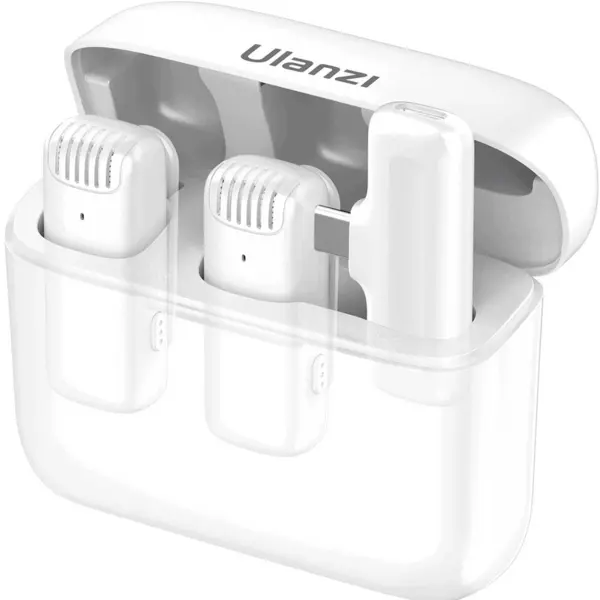 Ulanzi Set microfoane lavaliera wireless Ulanzi J12 - USB Type-C, White - 3096-U