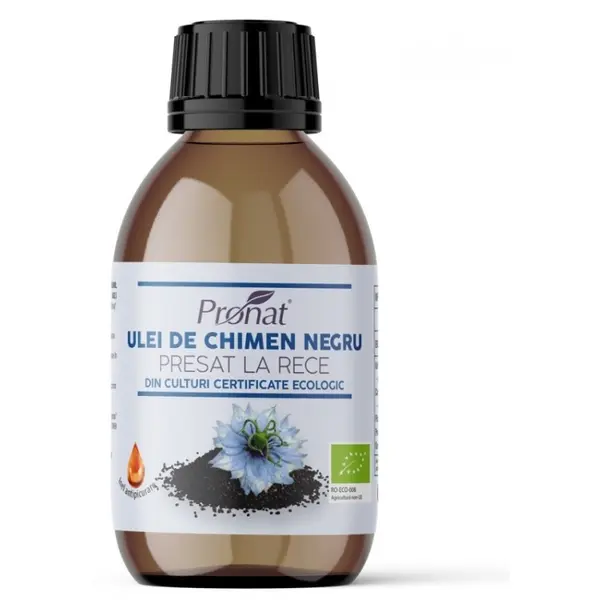 Ulei BIO de Chimen Negru Presat la Rece, 100 ml, Pronat
