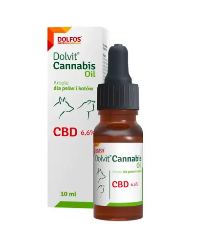 Ulei cu CBD pentru câini și pisici DOLFOS Cannabis Oil 10 ml cu acizi grași Omega