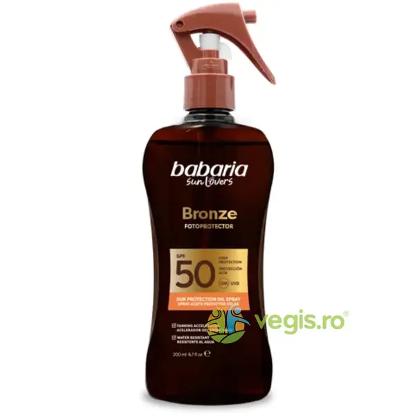 Ulei cu Protectie Solara Ridicata Tip Spray SPF50+ UVA si UVB cu Efect de Bronz Bronze Fotoprotector 200ml