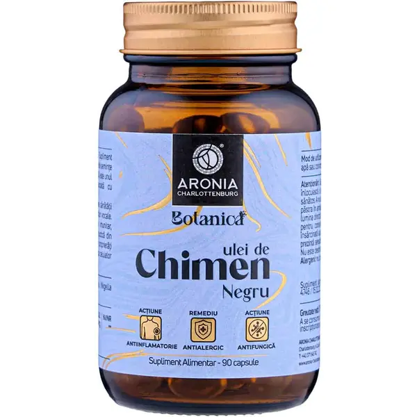 Ulei de Chimen Negru (Negrilica) Premium Vegan — 90 capsule, cu proprietăți antioxidante, antiinflamatoare și antimicrobiene