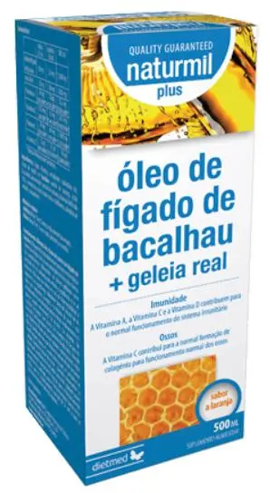 Ulei de ficat de cod + Lăptişor de matcă și vitamine, 500 ml, Naturmil