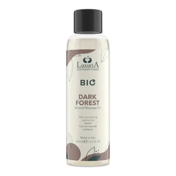 Ulei de masaj LUXURIA Bio Dark Forest, cu uleiuri naturale, fără parabeni, aromă floral și lemnoasă, 100 ml (maro)