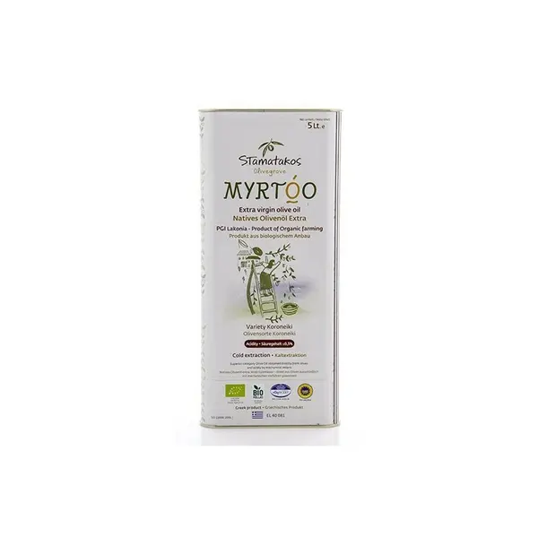 Ulei de masline extravirgin myrtoo bio 5l Stamatakos Olivegrove