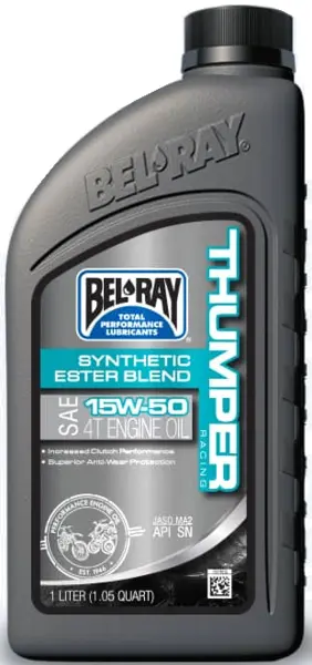 Ulei de motor Bel-Ray THUMPER RACING SYNTHETIC ESTER BLEND 4T 15W-50 1 l 1L
