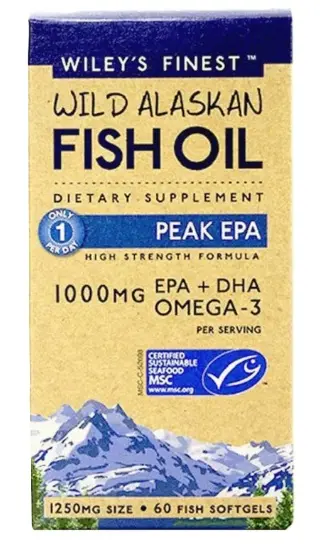 Ulei de pește Omega-3 EPA, 60 capsule, Wiley's Finest
