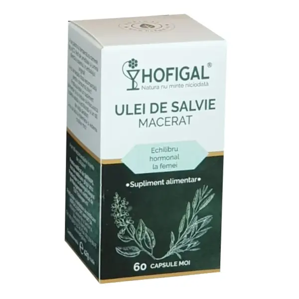 Ulei de salvie macerat, 60 capsule moi, Hofigal