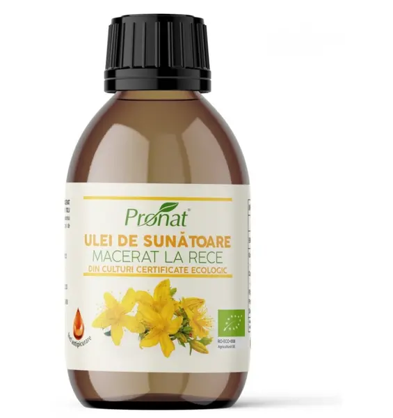 Ulei de sunătoare bio macerat la rece, 100 ml Pronat