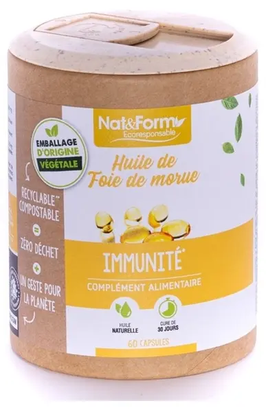 Ulei din ficat de cod, 60 capsule, Nat&Form