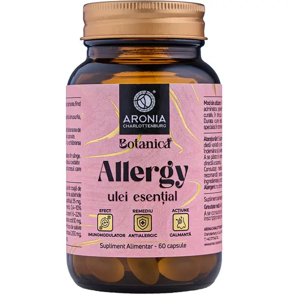 Ulei Esențial Allergy — capsule cu 6 uleiuri esențiale care diminuează simptomele alergiilor și susțin respirația ușoară | Botanica