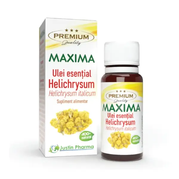 Ulei esential Helichrysum, uz intern, 10 ml, Justin Pharma