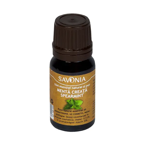 Ulei esential natural si pur de menta creata, 10ml, Savonia