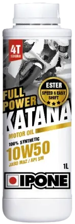 Ulei moto 4T Ipone Full Power Katana 10W50 100% Sintetic ESTER - JASO MA2 - API SM, 1L
