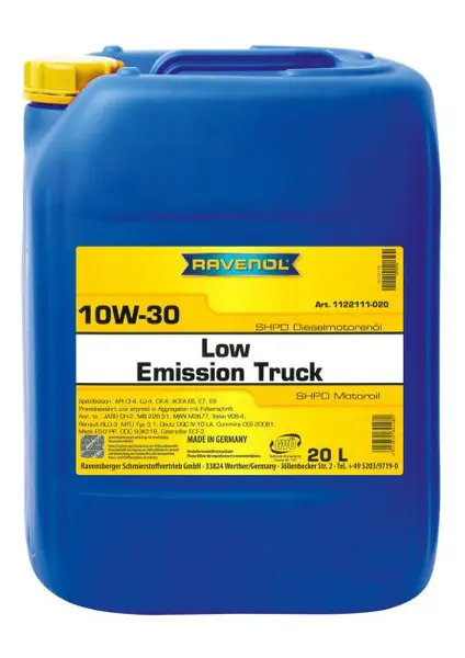 Ulei motor RAVENOL Low Emission Truck 10W30 SHPD 1122111-020, volum 20 litri, mineral 20L