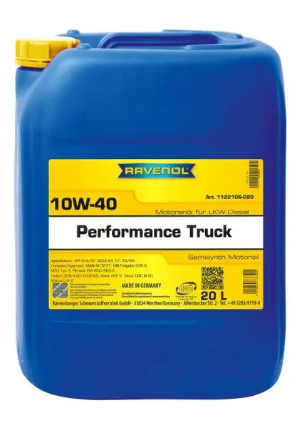 Ulei motor RAVENOL Performance Truck 10W40 1122106-020, volum 20 litri, semi sintetic 20L