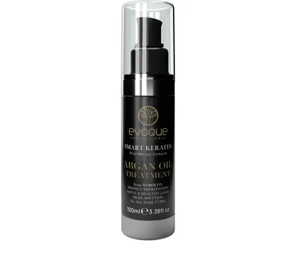 Ulei Profesional pentru Par EVOQUE Smart Keratin Argan Oil, 100 ml - Cu Ulei de Argan si Macadamia, Anti-Frizz, Protectie UV, Elasticitate si Stralucire, Fara Clatire