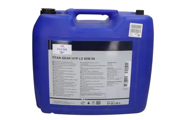 Ulei transmisie manuala FUCHS TITAN GEAR HYP LD 80W90, volum 20 litri 20L