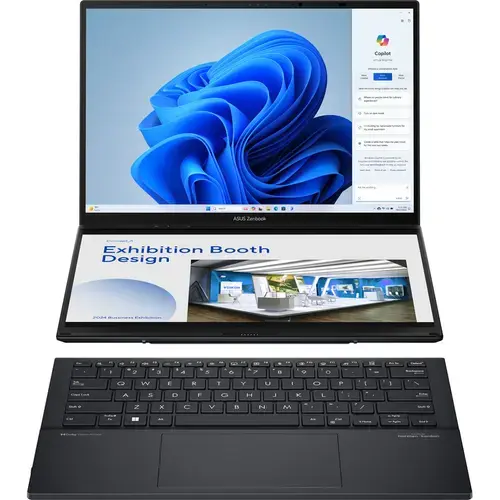 Ultrabook Asus ZenBook Duo OLED UX8406CA (Procesor Intel® Core™ Ultra 7 255H (24M Cache, up to 5.10 GHz) 14inch FHD+ 120Hz Touch, 32GB LPDDR5X, 1TB SSD, Intel® Arc™ 140T Graphics, Win 11 Pro, Gri)