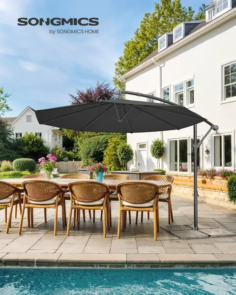 Umbrela de gradina Songmics Gri 300x300x245 cm