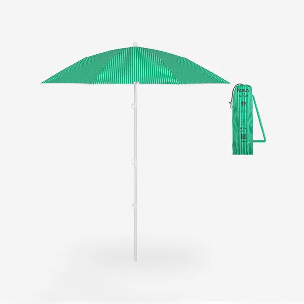 Umbrelă de plajă anti-uv compact 2 persoane PARUV stripes Verde