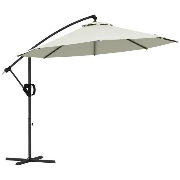 Umbrelă de soare 3 (m) în consolă cu bază transversală Outsunny | Aosom Romania