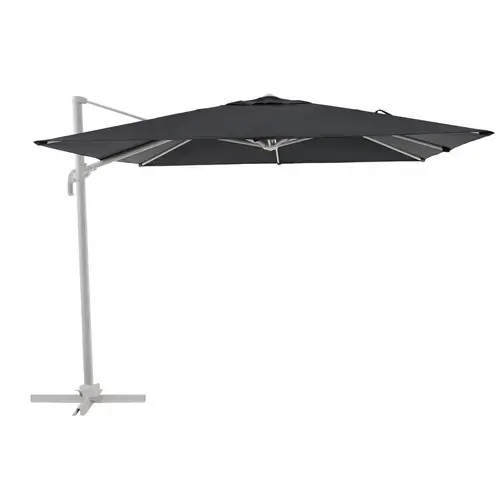 Umbrela terasa Naterial, aluminiu/otel/poliester, 286 x 286 cm, H 264 cm, Negru