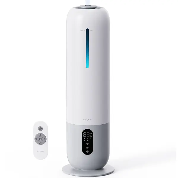 - Umidificator aer Evoair Umio, Lampa UV, 3 trepte umidificare, Indicator Umiditate, Duză de Ceață, Aromaterapie, Telecomandă, Alb