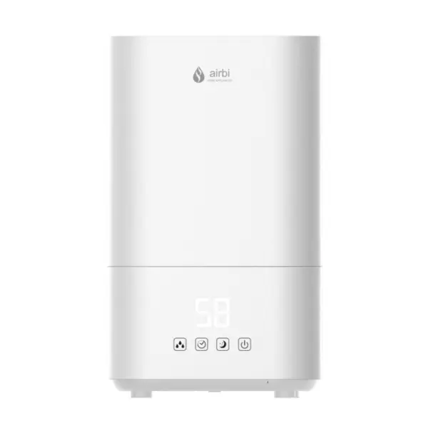 Umidificator cu ultrasunete Airbi Cuboid Alb, afisaj umiditate, temporizator, difuzor aromaterapie, mod nocturn