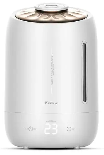 Umidificator cu ultrasunete Deerma F600, 25 W, 5 l, 30 mp, 340 mml/h, Panel touch, Filtru carbon (Alb)