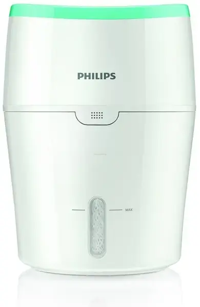Umidificator de aer Philips HU4801/01, Tehnologie NanoCloud, Rezervor 2 l, 200 ml/h, Alb/Verde