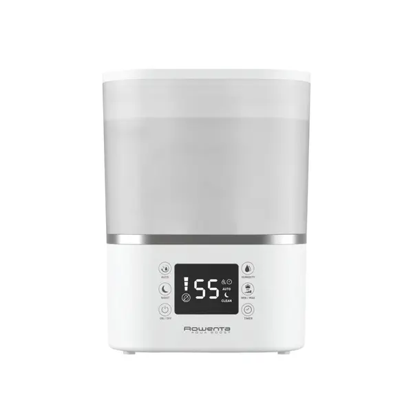 Umidificator Rowenta Aqua Boost HU4020F0 acoperire 50 m2 flux de aer de 380 ml/h rezervor 2.5L ecran LED timer Alb/argintiu